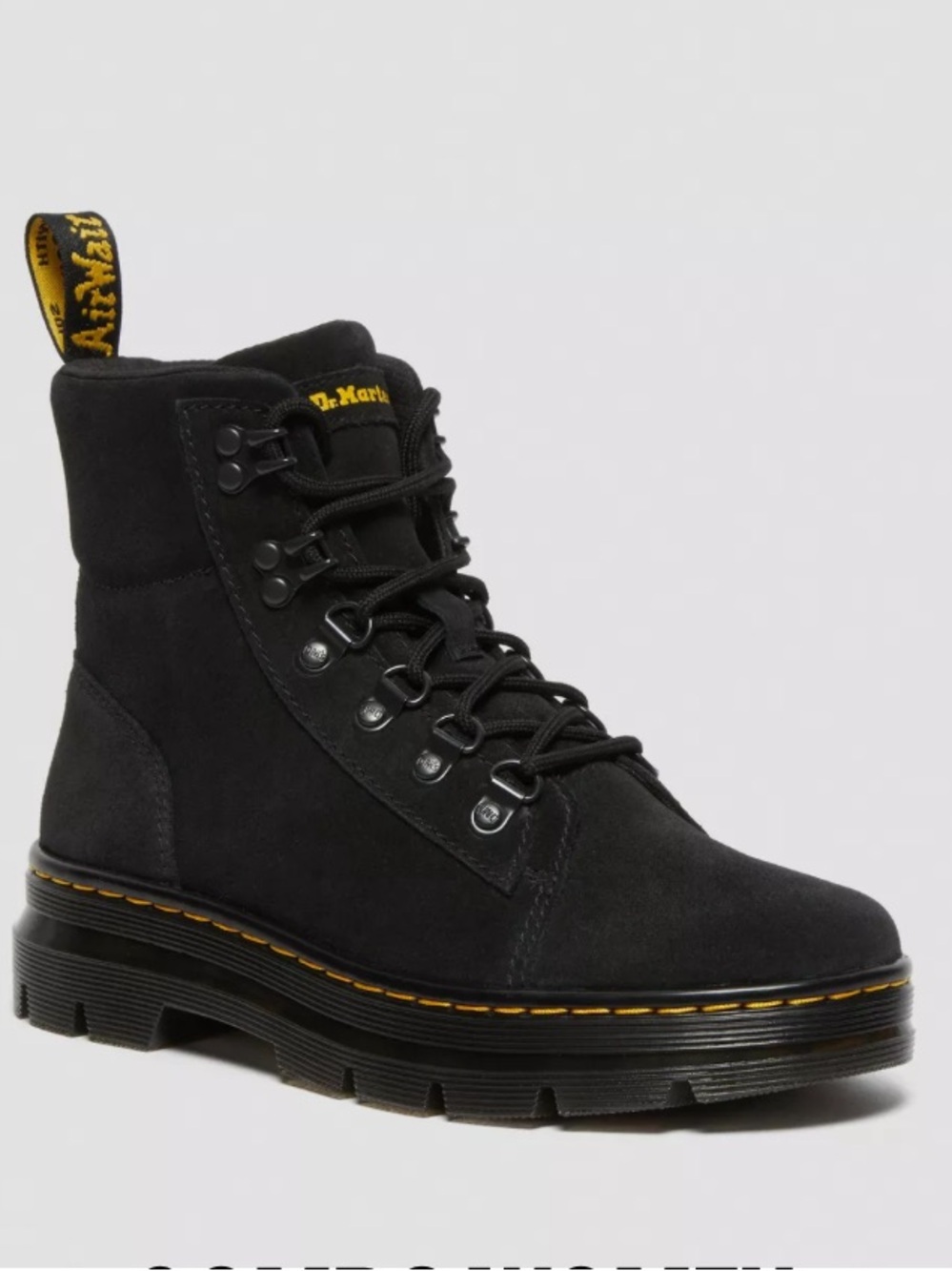 DR. MARTENS Combs Women’s Suede Casual Boots in Black